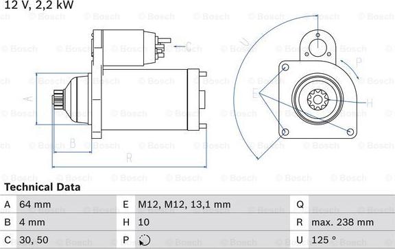 BOSCH 0 986 022 770 - Starteris ps1.lv