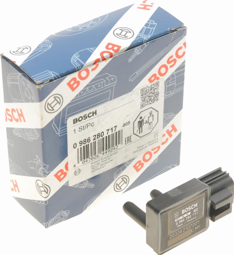 BOSCH 0 986 280 717 - Devējs, Izplūdes gāzu spiediens ps1.lv