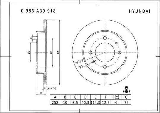 BOSCH 0 986 AB9 918 - Bremžu diski ps1.lv