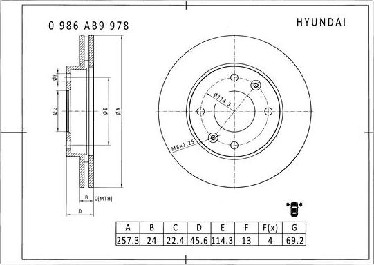 BOSCH 0 986 AB9 978 - Bremžu diski ps1.lv