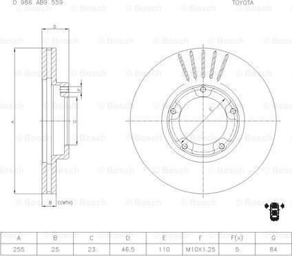 BOSCH 0 986 AB9 559 - Bremžu diski ps1.lv