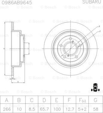 BOSCH 0 986 AB9 645 - Bremžu diski ps1.lv