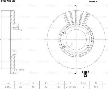 BOSCH 0 986 AB9 610 - Bremžu diski ps1.lv