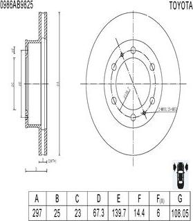 BOSCH 0 986 AB9 825 - Bremžu diski ps1.lv