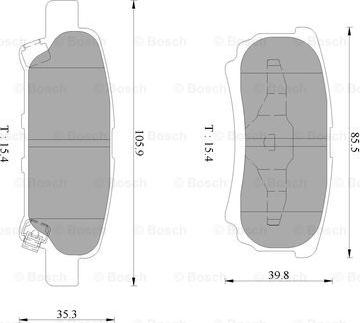 BOSCH 0 986 AB9 374 - Bremžu uzliku kompl., Disku bremzes ps1.lv