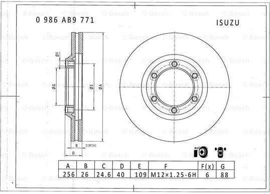 BOSCH 0 986 AB9 771 - Bremžu diski ps1.lv