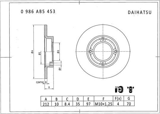 BOSCH 0 986 AB5 453 - Bremžu diski ps1.lv