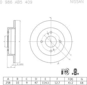 BOSCH 0 986 AB5 409 - Bremžu diski ps1.lv