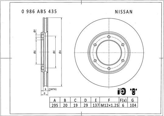 BOSCH 0 986 AB5 435 - Bremžu diski ps1.lv