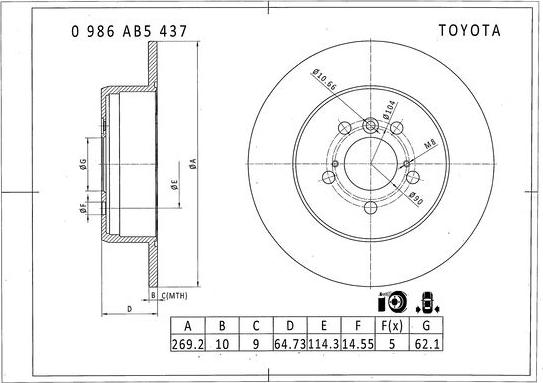 BOSCH 0 986 AB5 437 - Bremžu diski ps1.lv