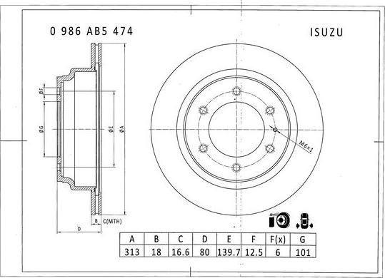 BOSCH 0 986 AB5 474 - Bremžu diski ps1.lv