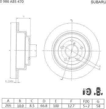 BOSCH 0 986 AB5 470 - Bremžu diski ps1.lv