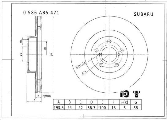 BOSCH 0 986 AB5 471 - Bremžu diski ps1.lv