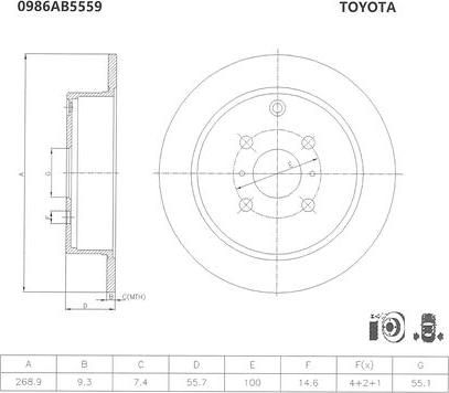 BOSCH 0 986 AB5 559 - Bremžu diski ps1.lv