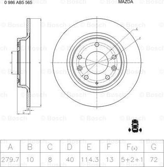 BOSCH 0 986 AB5 565 - Bremžu diski ps1.lv