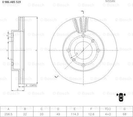 BOSCH 0 986 AB5 519 - Bremžu diski ps1.lv