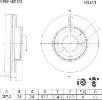 BOSCH 0 986 AB5 523 - Bremžu diski ps1.lv