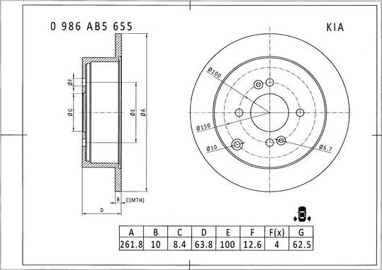 BOSCH 0 986 AB5 655 - Bremžu diski ps1.lv