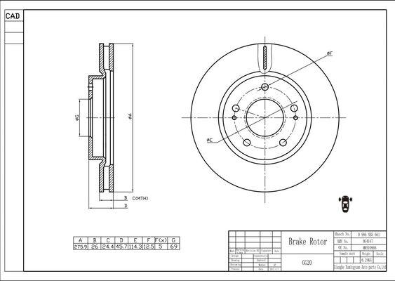 BOSCH 0 986 AB5 661 - Bremžu diski ps1.lv