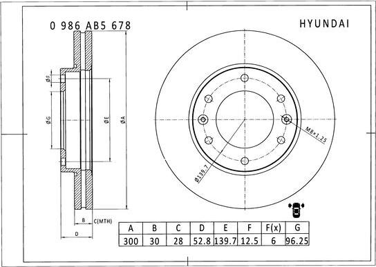 BOSCH 0 986 AB5 678 - Bremžu diski ps1.lv