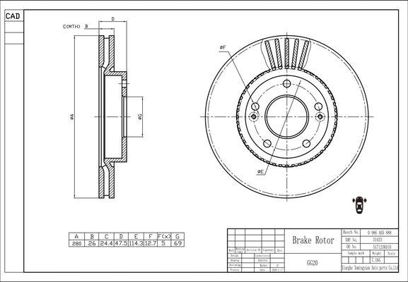 BOSCH 0 986 AB5 888 - Bremžu diski ps1.lv