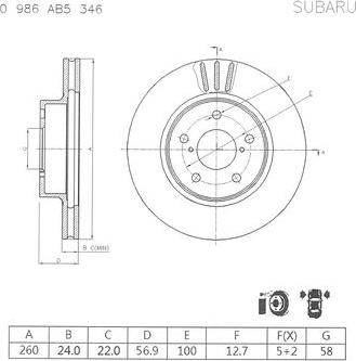 BOSCH 0 986 AB5 346 - Bremžu diski ps1.lv