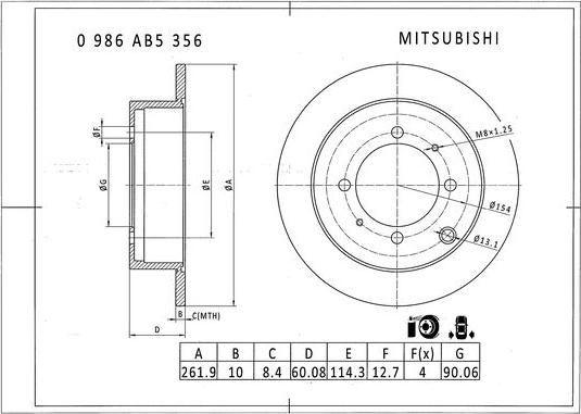 BOSCH 0 986 AB5 356 - Bremžu diski ps1.lv