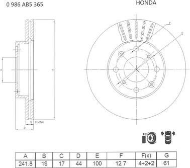 BOSCH 0 986 AB5 365 - Bremžu diski ps1.lv