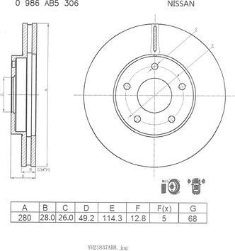 BOSCH 0 986 AB5 306 - Bremžu diski ps1.lv