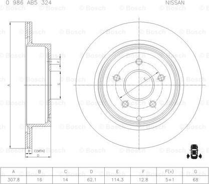 BOSCH 0 986 AB5 324 - Bremžu diski ps1.lv