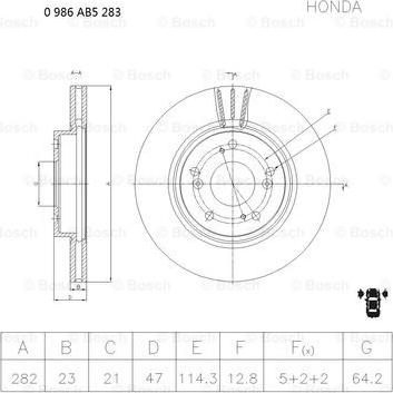 BOSCH 0 986 AB5 283 - Bremžu diski ps1.lv