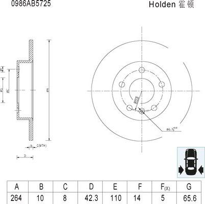 BOSCH 0 986 AB5 725 - Bremžu diski ps1.lv