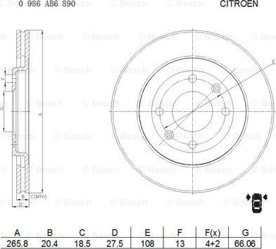 BOSCH 0 986 AB6 890 - Bremžu diski ps1.lv