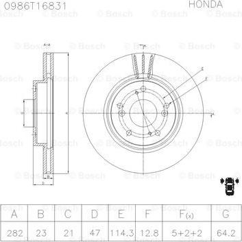 BOSCH 0 986 AB6 831 - Bremžu diski ps1.lv