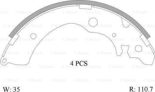 BOSCH 0 986 AB0 003 - Bremžu loku komplekts ps1.lv