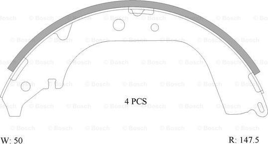 BOSCH 0 986 AB0 105 - Bremžu loku komplekts ps1.lv