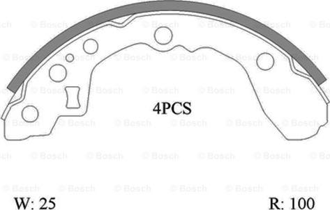 BOSCH 0 986 AB0 138 - Bremžu loku komplekts ps1.lv