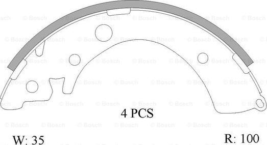 BOSCH 0 986 AB0 805 - Bremžu loku komplekts ps1.lv