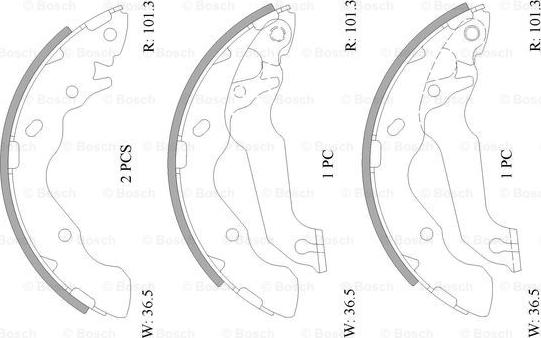 BOSCH 0 986 AB0 887 - Bremžu loku komplekts ps1.lv