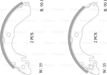 BOSCH 0 986 AB0 837 - Bremžu loku komplekts ps1.lv