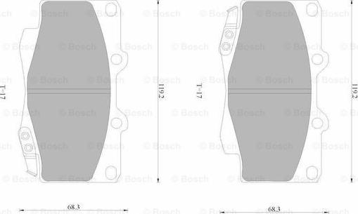 BOSCH 0 986 AB1 931 - Bremžu uzliku kompl., Disku bremzes ps1.lv