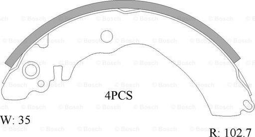 BOSCH 0 986 AB1 508 - Bremžu loku komplekts ps1.lv