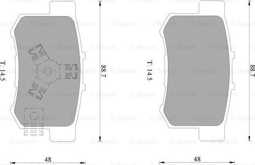 BOSCH 0 986 AB1 380 - Bremžu uzliku kompl., Disku bremzes ps1.lv