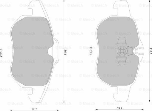 BOSCH 0 986 AB1 702 - Bremžu uzliku kompl., Disku bremzes ps1.lv