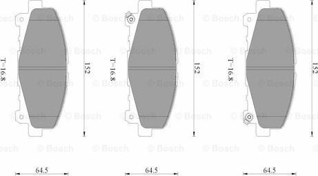 BOSCH 0 986 AB3 501 - Bremžu uzliku kompl., Disku bremzes ps1.lv