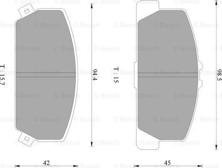 BOSCH 0 986 AB2 450 - Bremžu uzliku kompl., Disku bremzes ps1.lv