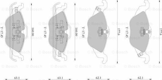 BOSCH 0 986 AB2 517 - Bremžu uzliku kompl., Disku bremzes ps1.lv