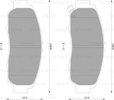 BOSCH 0 986 AB2 381 - Bremžu uzliku kompl., Disku bremzes ps1.lv