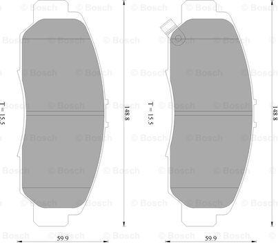 BOSCH 0 986 AB2 387 - Bremžu uzliku kompl., Disku bremzes ps1.lv