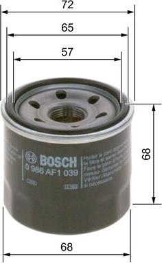 BOSCH 0 986 AF1 039 - Eļļas filtrs ps1.lv